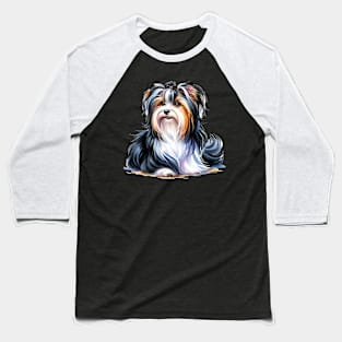 Biewer Terrier Watercolor - Beautiful Dog Baseball T-Shirt